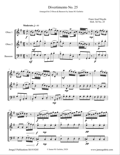 Haydn: Three Double Reed Trios