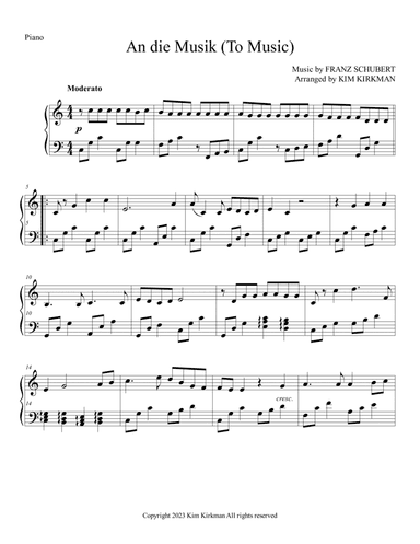 An die Musik (To Music) no black notes required