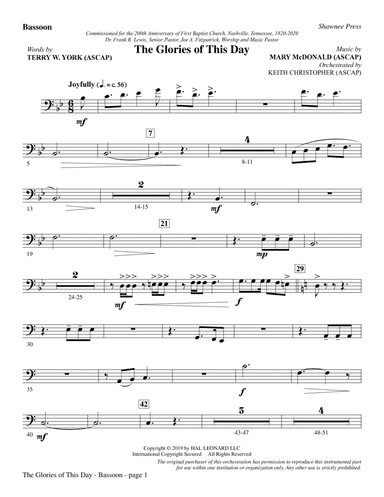 The Glories of This Day - Bassoon