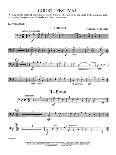 Court Festival (Suite for Concert Band): 3rd Trombone