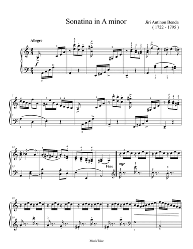 Benda Sonatina in A minor