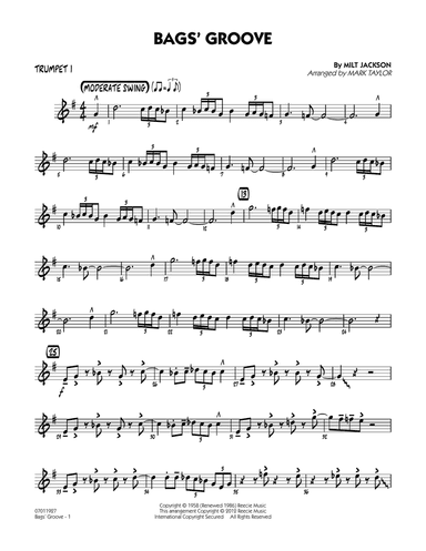 Bags' Groove (arr. Mark Taylor) - Trumpet 1