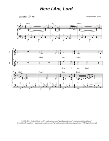Here I Am, Lord (Duet for Soprano and Tenor solo)