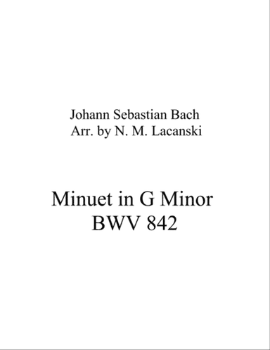 Minuet in G Minor BWV 842