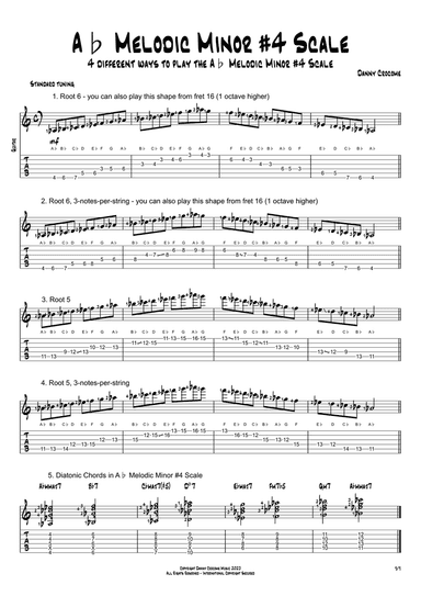 Ab Melodic Minor #4 Scale (4 Ways to Play)