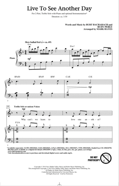 Live To See Another Day (arr. Mark Hayes)