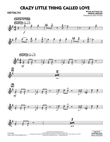 Crazy Little Thing Called Love (arr. Rick Stitzel) - Baritone Sax
