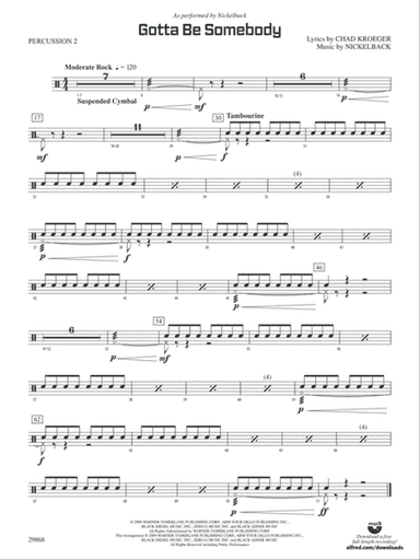 Gotta Be Somebody: 2nd Percussion