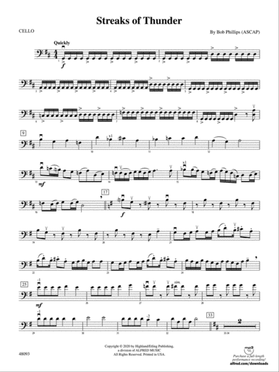 Streaks of Thunder: Cello