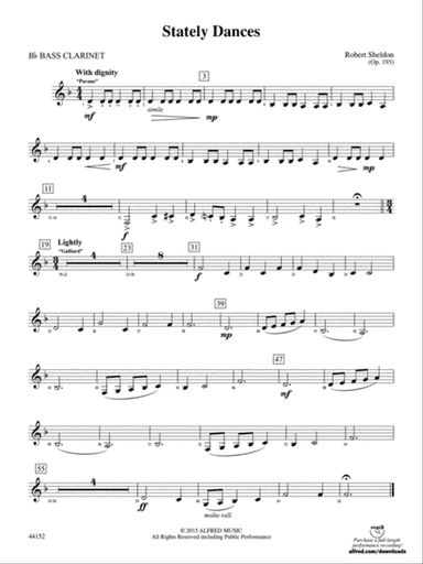 Stately Dances: B-flat Bass Clarinet