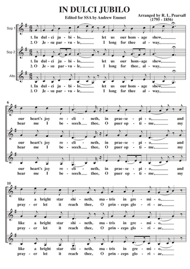 In Dulci Jubilo A Cappella SSA