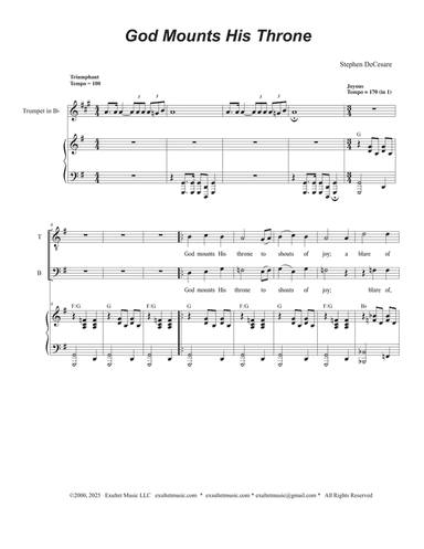 God Mounts His Throne (2-part choir - (TB)