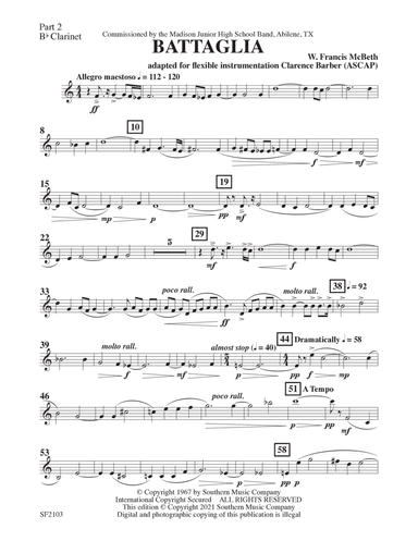 Battaglia - Clarinet 2