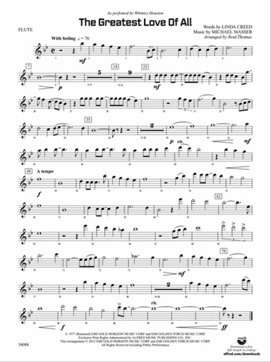 The Greatest Love of All: Flute