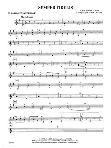 Semper Fidelis: E-flat Baritone Saxophone
