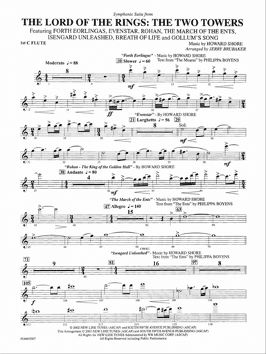 The Lord of the Rings: The Two Towers, Symphonic Suite from: Flute