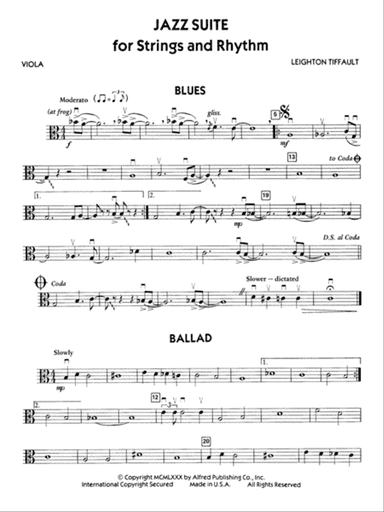 Jazz Suite for Strings and Rhythm: Viola