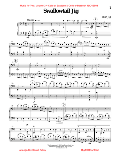 Music for Two, Volume 3 for Cello or Bassoon & Cello or Bassoon