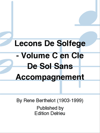 Lecons de solfege - Volume C en cle de sol sans accompagnement