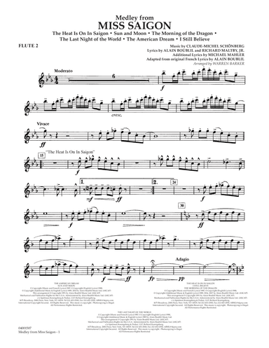 Medley from Miss Saigon (arr. Warren Barker) - Flute 2