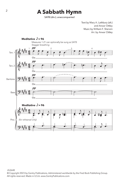 A Sabbath Hymn (arr. Anwar Ottley)