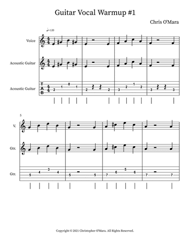 Guitar Vocal Warmup #1