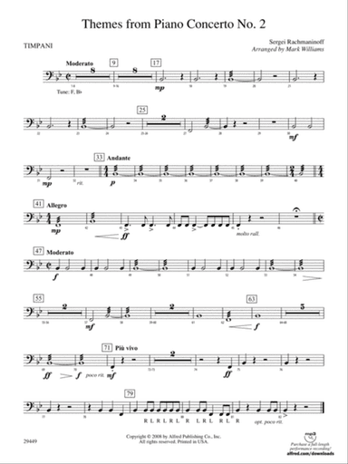 Themes from Piano Concerto No. 2: Timpani