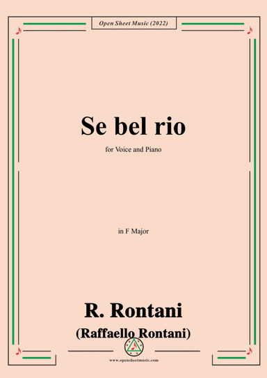 R. Rontani-Se bel rio,in F Major