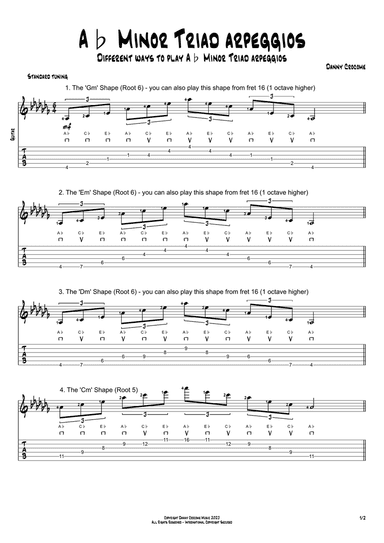 Ab Minor Triad Arpeggios (5 Ways to Play)