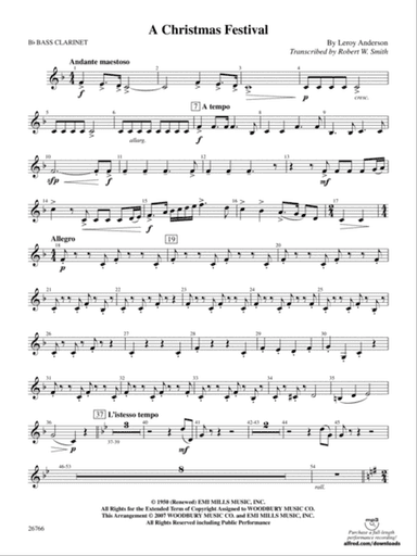 A Christmas Festival: B-flat Bass Clarinet