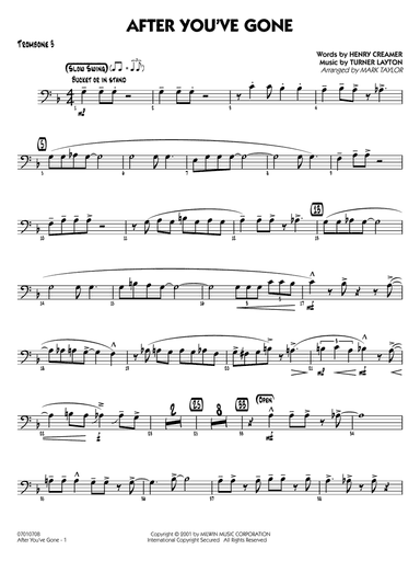 After You've Gone (arr. Mark Taylor) - Trombone 3