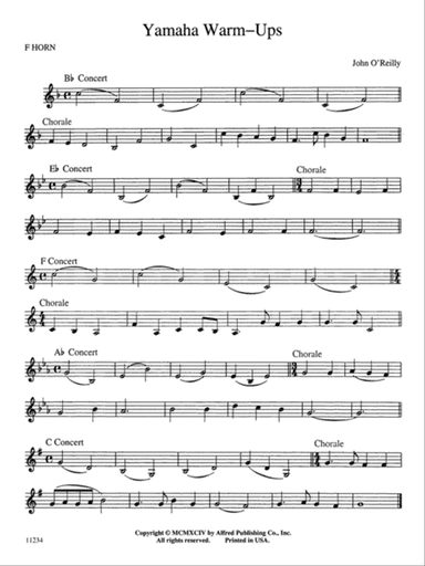Yamaha Warm-Ups: 1st F Horn