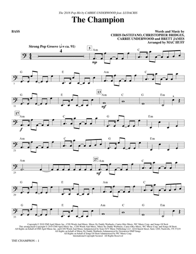 The Champion (feat. Ludacris) (arr. Mac Huff) - Bass