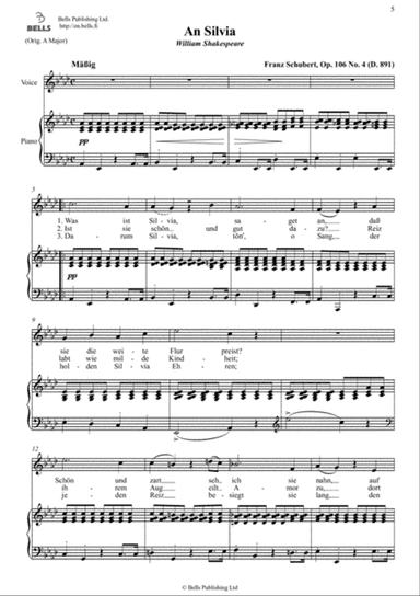 An Silvia, Op. 106 No. 4 (D. 891) (A-flat Major)