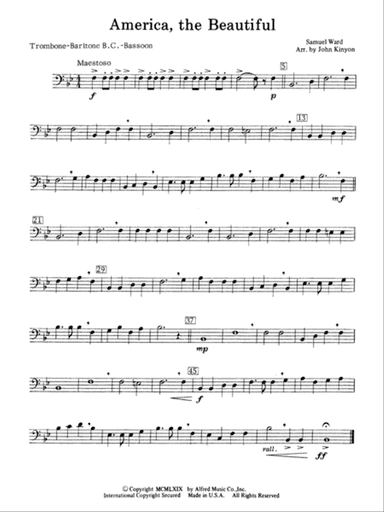 America, the Beautiful: 1st Trombone