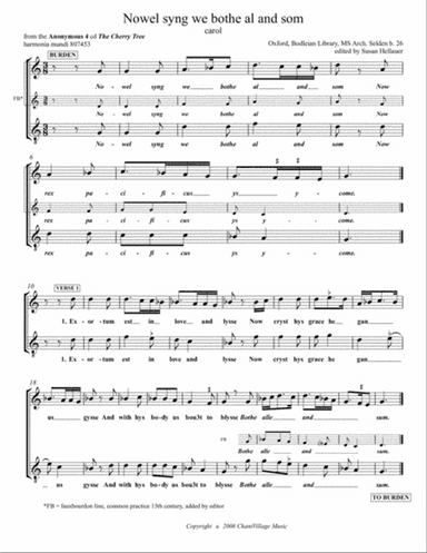 Carol: Nowel syng we bothe al and som, from Anonymous 4: "The Cherry Tree" - Score Only