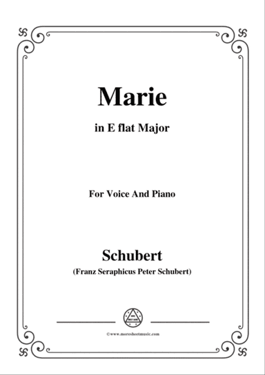 Schubert-Marie,in E flat Major,for Voice&Piano