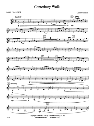 Canterbury Walk: 3rd B-flat Clarinet