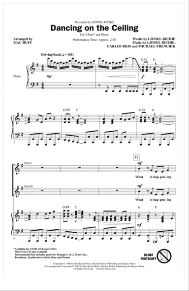 Dancing On The Ceiling (arr. Mac Huff)