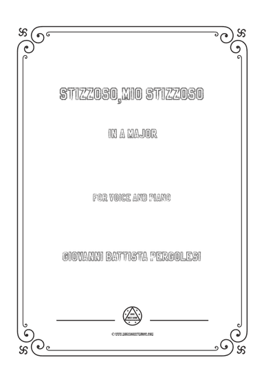 Pergolesi-Stizzoso,mio stizzoso in A Major,for Voice and Piano