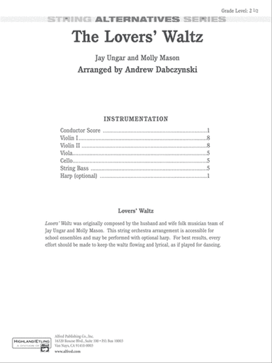 The Lover's Waltz: Score