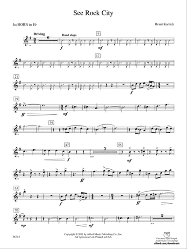 See Rock City: (wp) 1st Horn in E-flat
