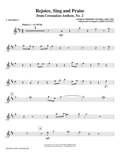 Rejoice, Sing And Praise - C Trumpet 1