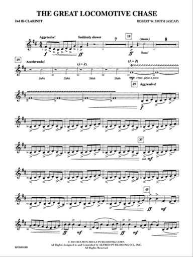The Great Locomotive Chase: 2nd B-flat Clarinet