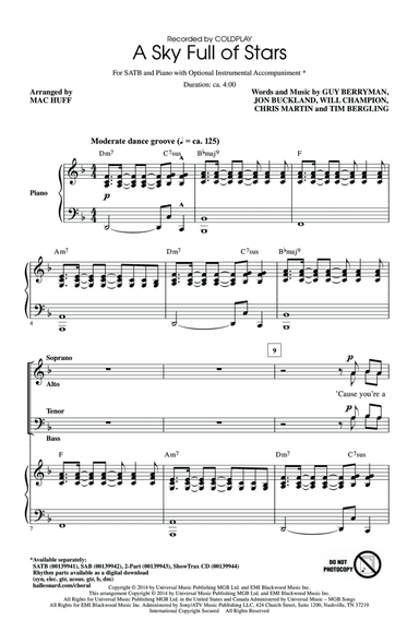 A Sky Full Of Stars (arr. Mac Huff)