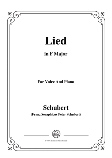 Schubert-Lied,in F Major,for Voice&Piano