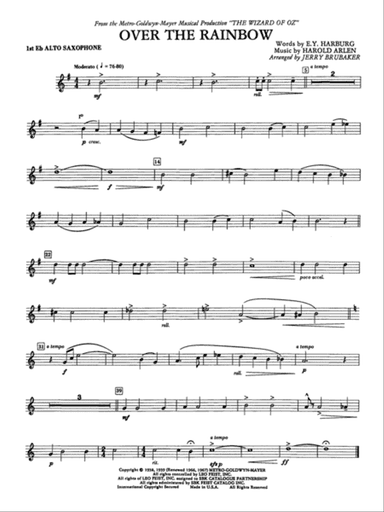Over the Rainbow: E-flat Alto Saxophone