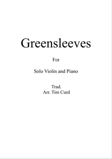 Greensleeves for Solo Violin and Piano