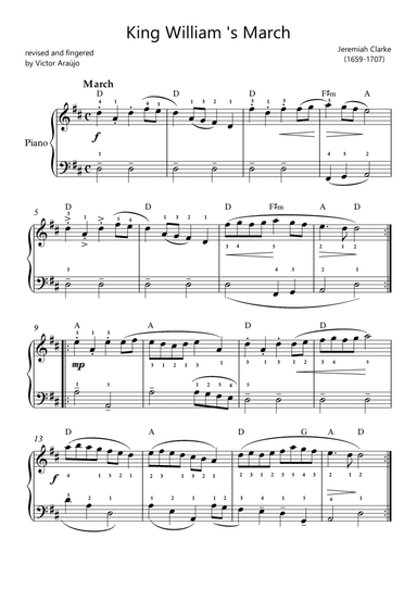 King William 's March with Chord Symbols