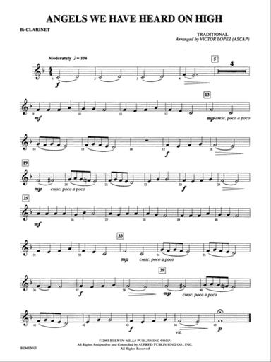 Angels We Have Heard on High: 1st B-flat Clarinet